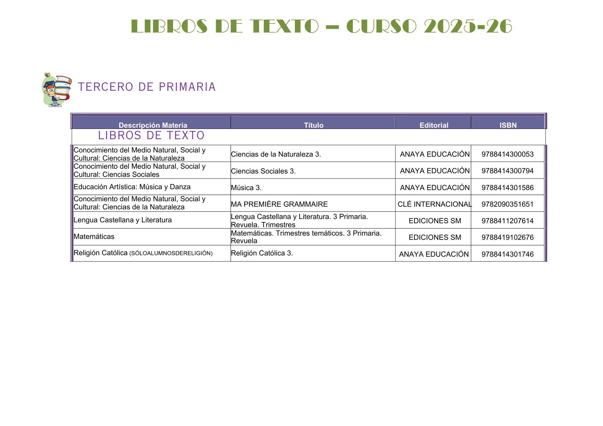 LIBROS 3º EPO